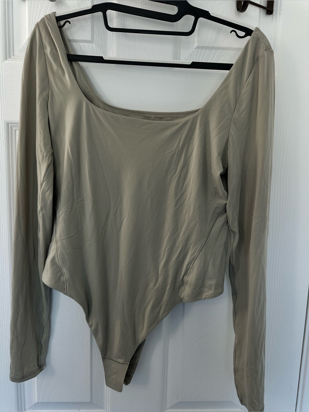 Nulu Square-Neck Long Sleeve Bodysuit- EUC- L